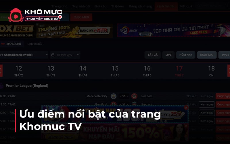 Ưu điểm nổi bật của trang Khomuc TV